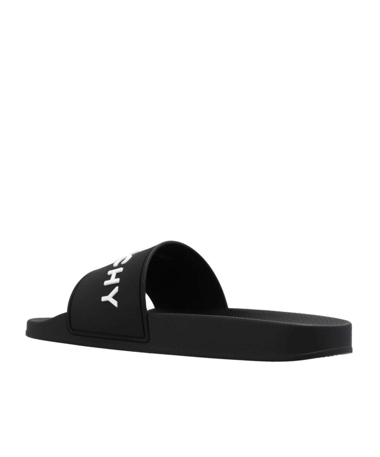 Black Logo-Print Pool Slides Product Image