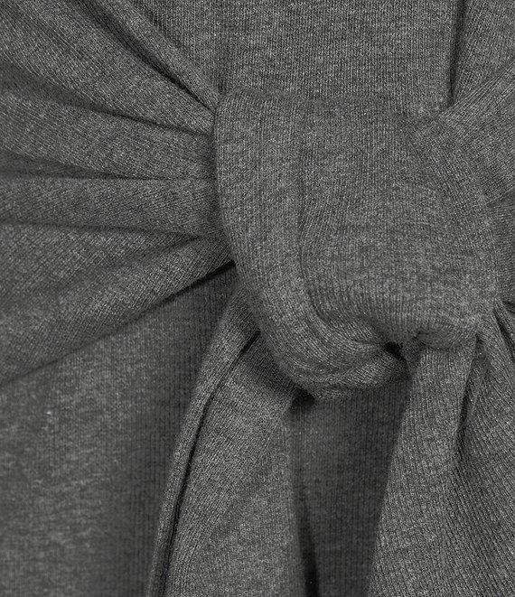 Lauren Ralph Lauren Rib Knit Turtleneck Long Sleeve Tie Front Midi Dress Product Image