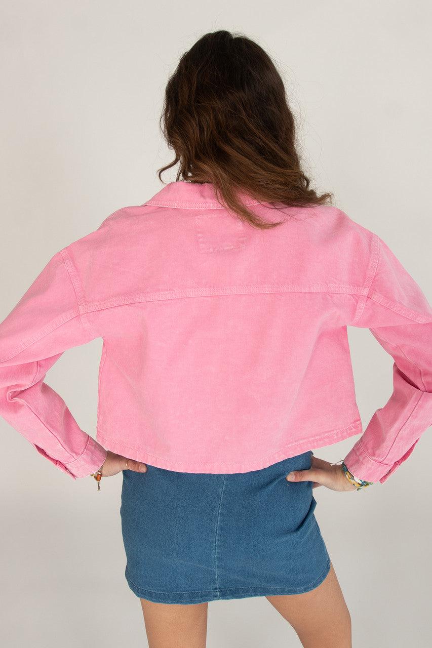 Cropped Denim Overshirt Product Image