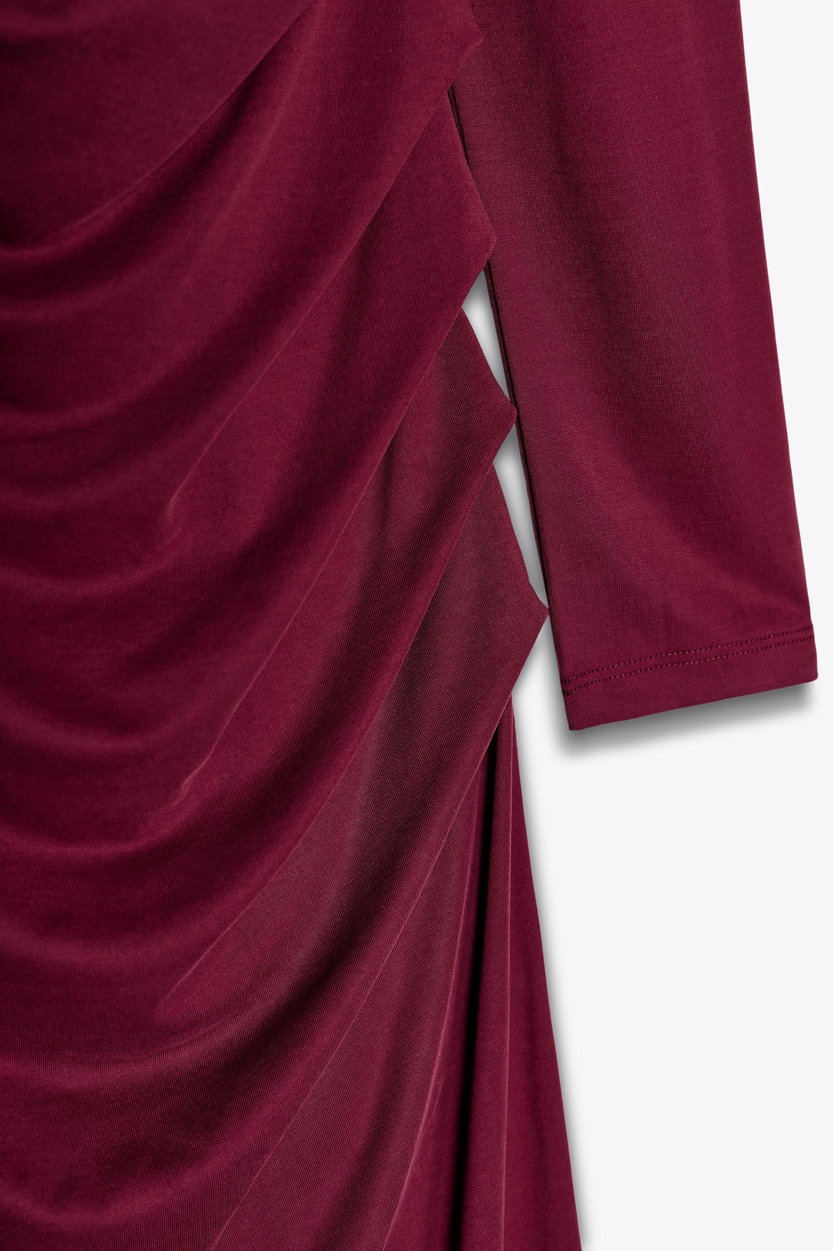 DRAPED NECKLINE MIDI DRESS Product Image