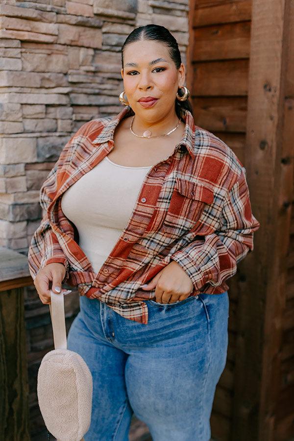 Pumpkin Spice Dreaming Plaid Jacket Curves Product Image