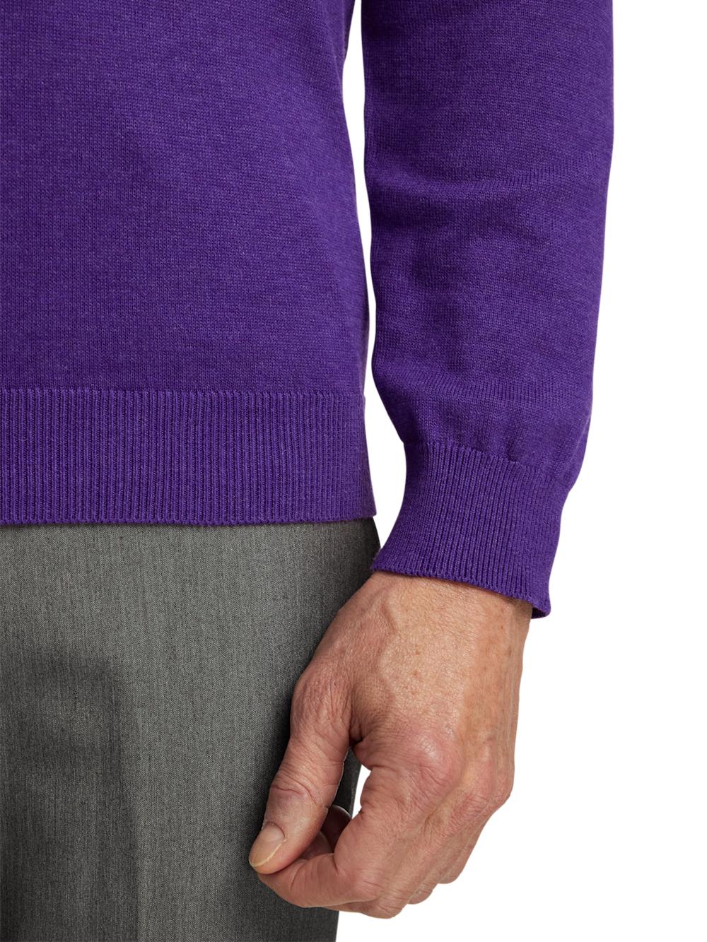 Supima Cotton Mock Neck Sweater - Purple Product Image