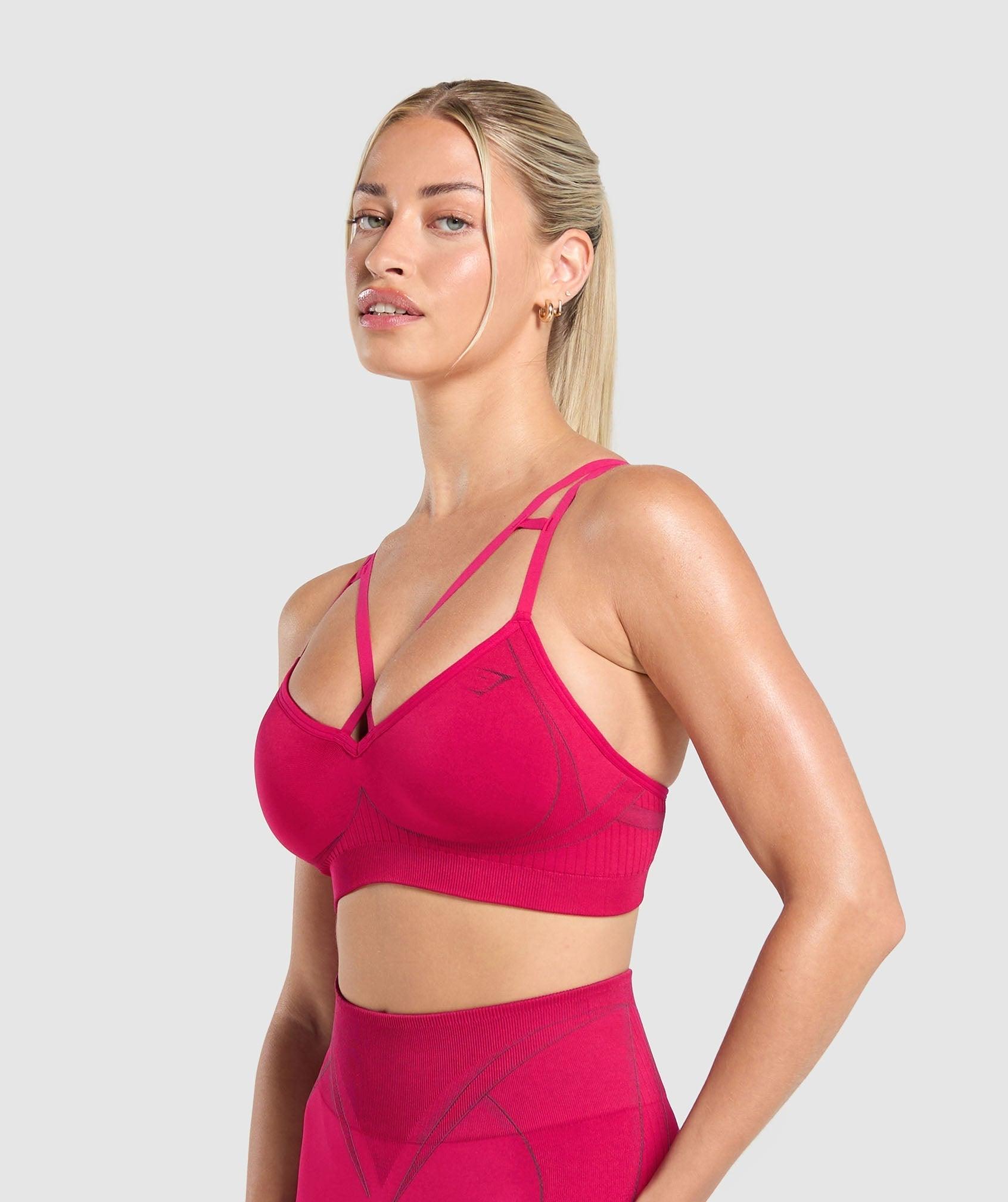 Gymshark Apex Contrast Sports Bra - Build Pink/Asphalt Grey Female Product Image