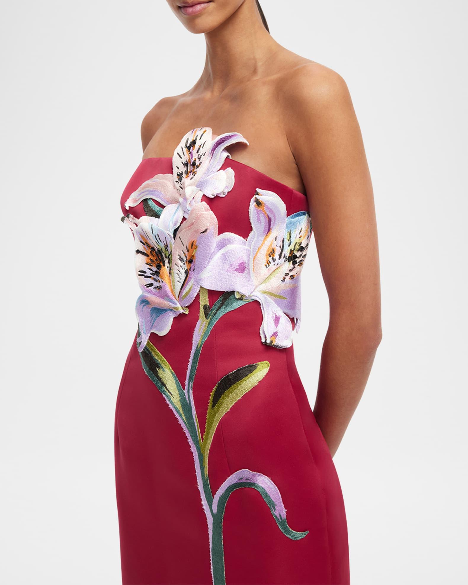 Rayna Strapless Floral Applique Maxi Dress Product Image