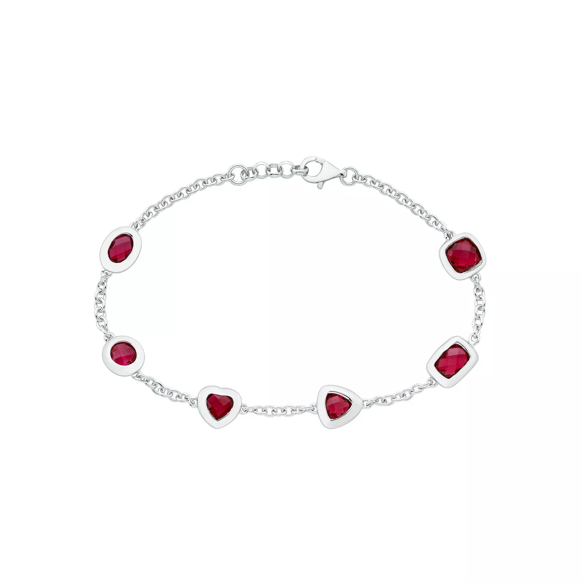 Sterling Silver & Amethyst Bracelet, Women's,  Product Image