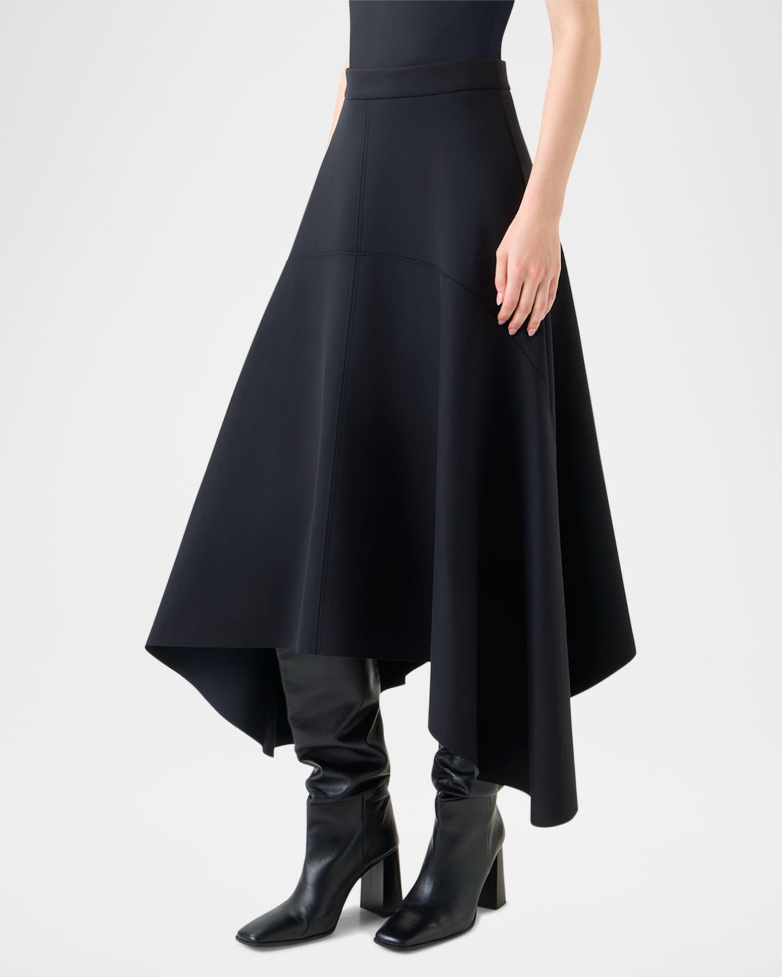 Asymmetrical Neoprene Midi Skirt  Product Image