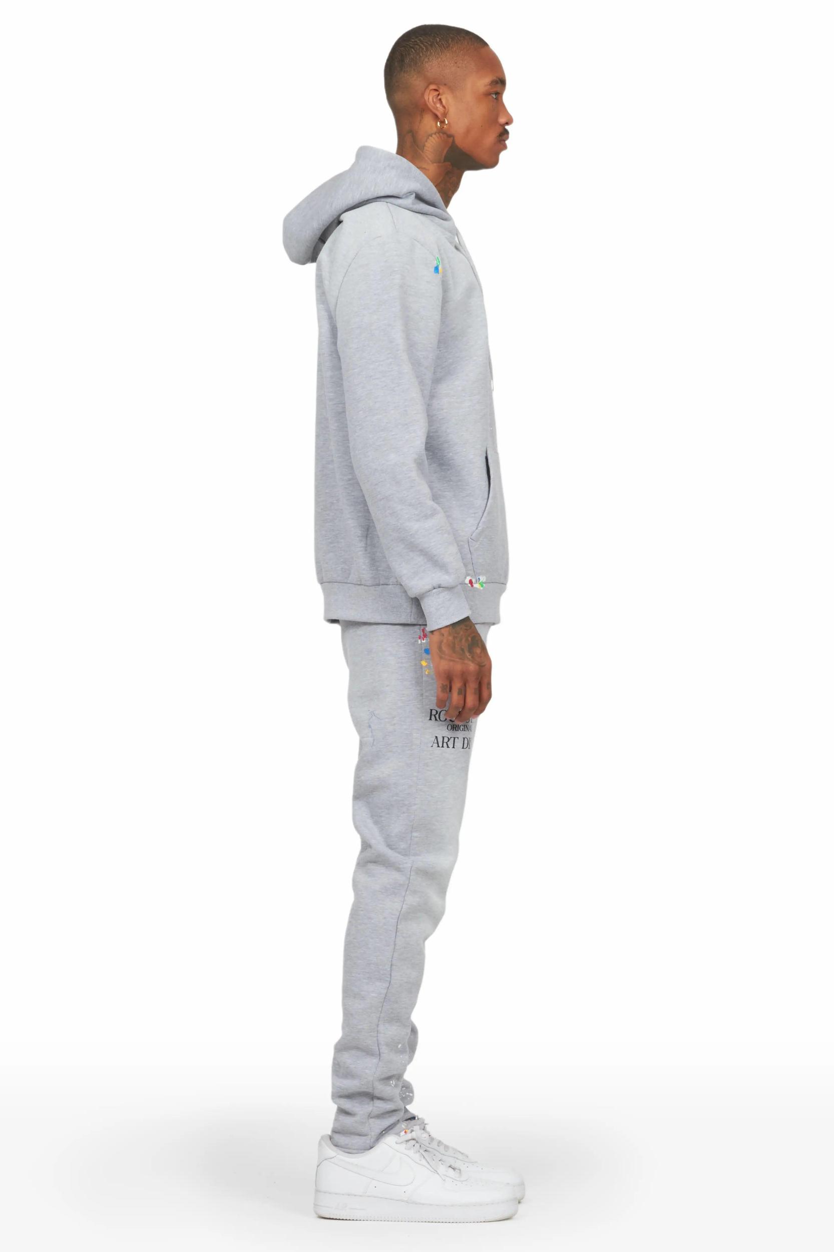 Rockstar Art Dist. Heather Grey Slim Fit track Set Male Product Image