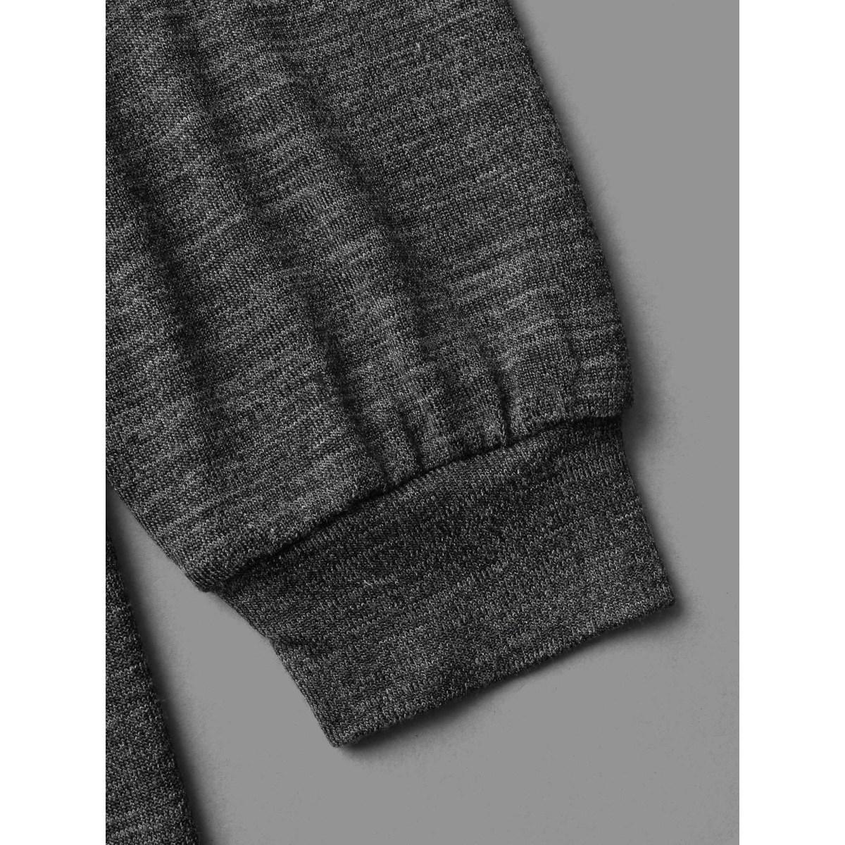 Plus Size Solid Heather Medium Stretch Knit Jacket Women DimGray Non Loose Everyday Jackets BloomChic 14-16/1X Product Image