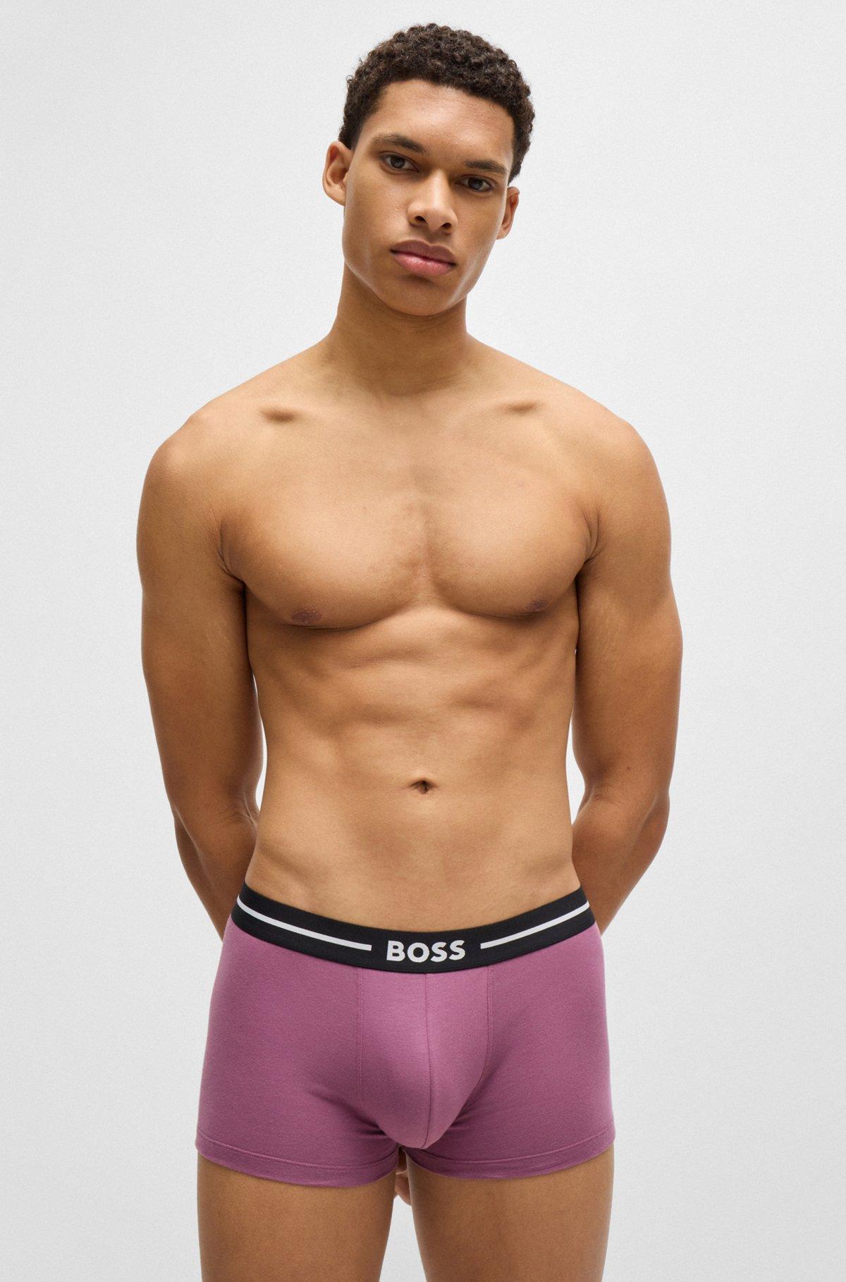 Three-pack of stretch-cotton trunks with logo waistbands Product Image