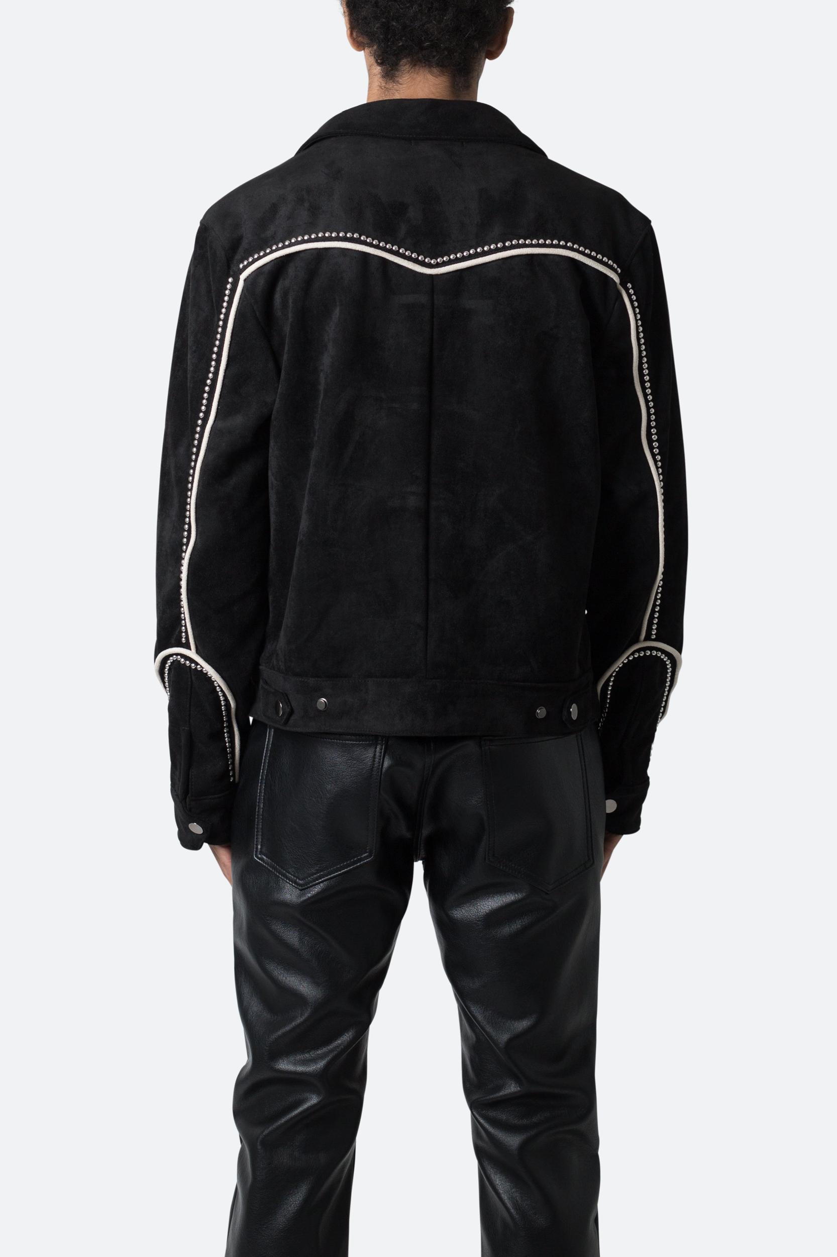 Suede Collared Jacket - Black Product Image