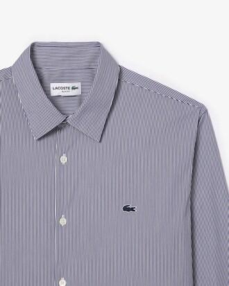 Slim Fit Striped Stretch Poplin Shirt Product Image