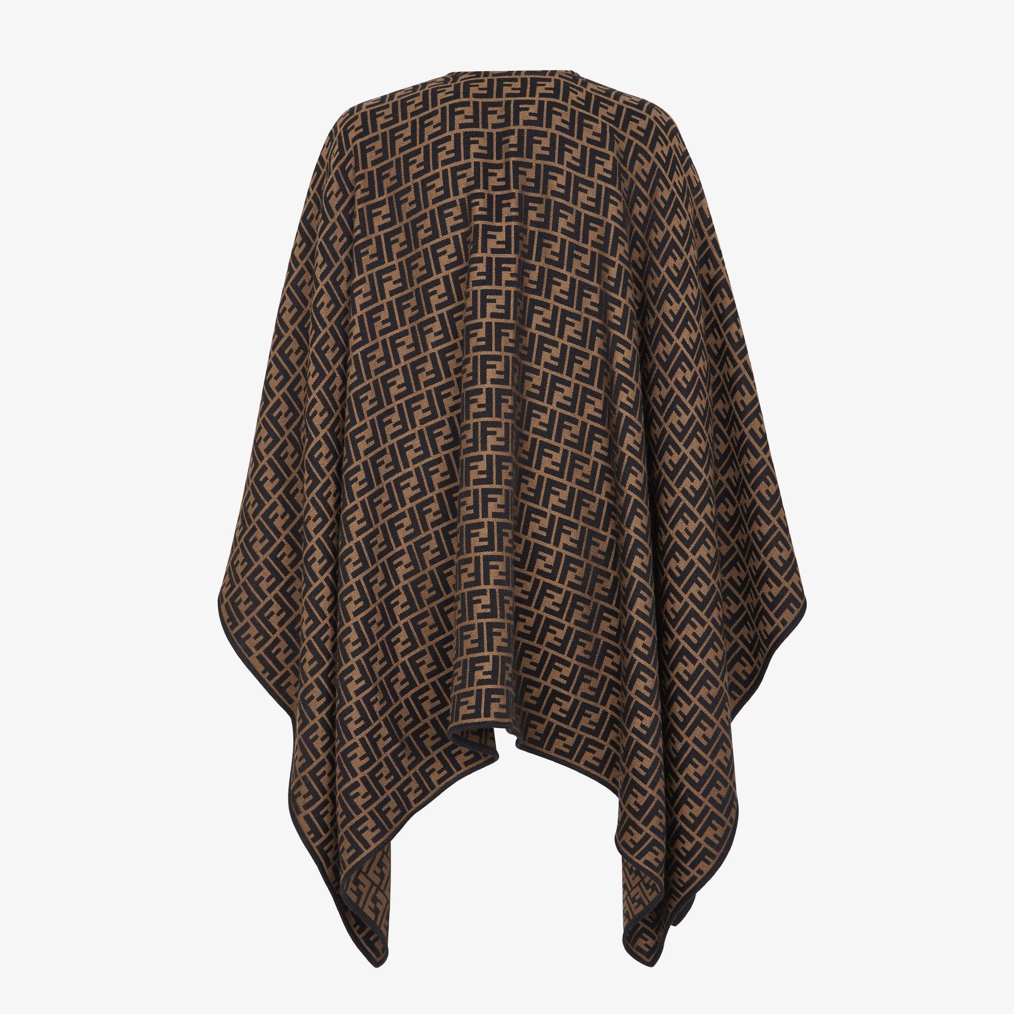 PonchoBrown wool and silk poncho Product Image