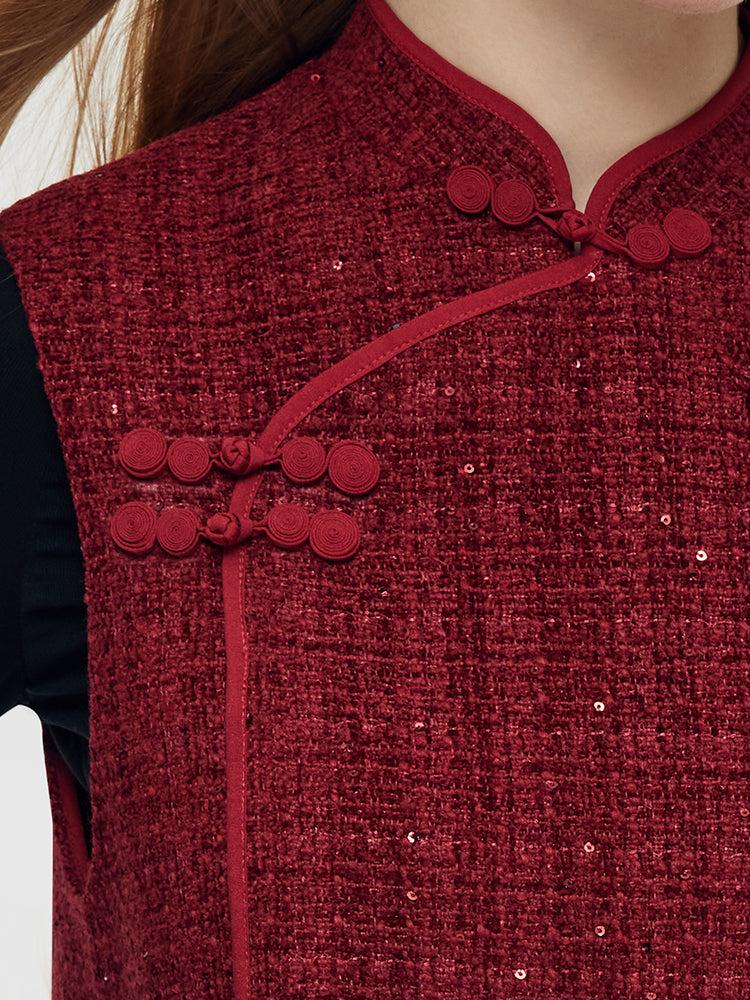 Wool Blend Mini Dress And Knit Top Two-Piece Set Product Image