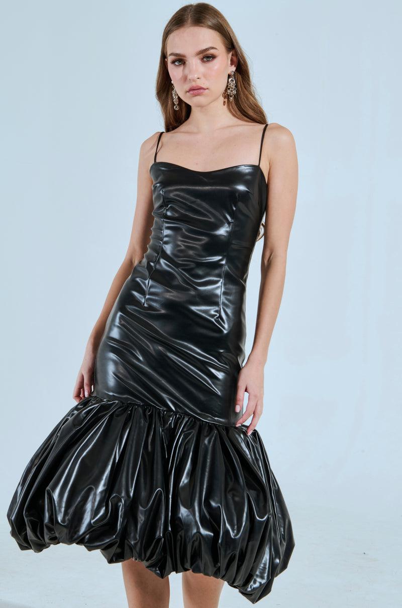 PHOEBE BUBBLE MIDI DRESS IN PU Product Image