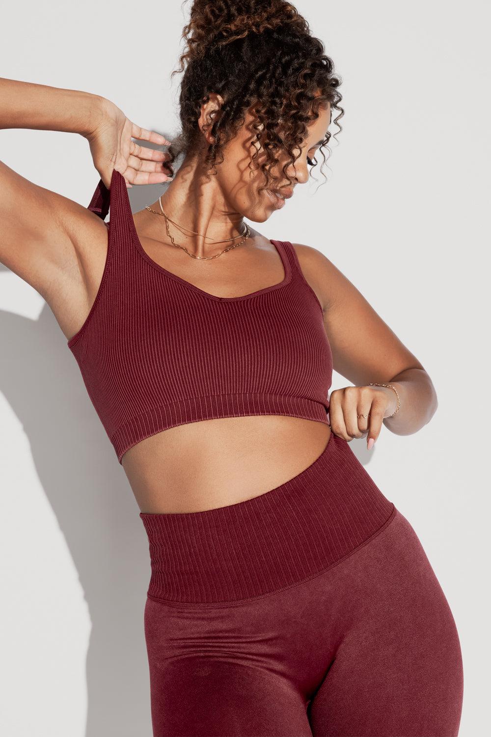Be My Sweetheart Seamless Crop Top - Garnet Product Image