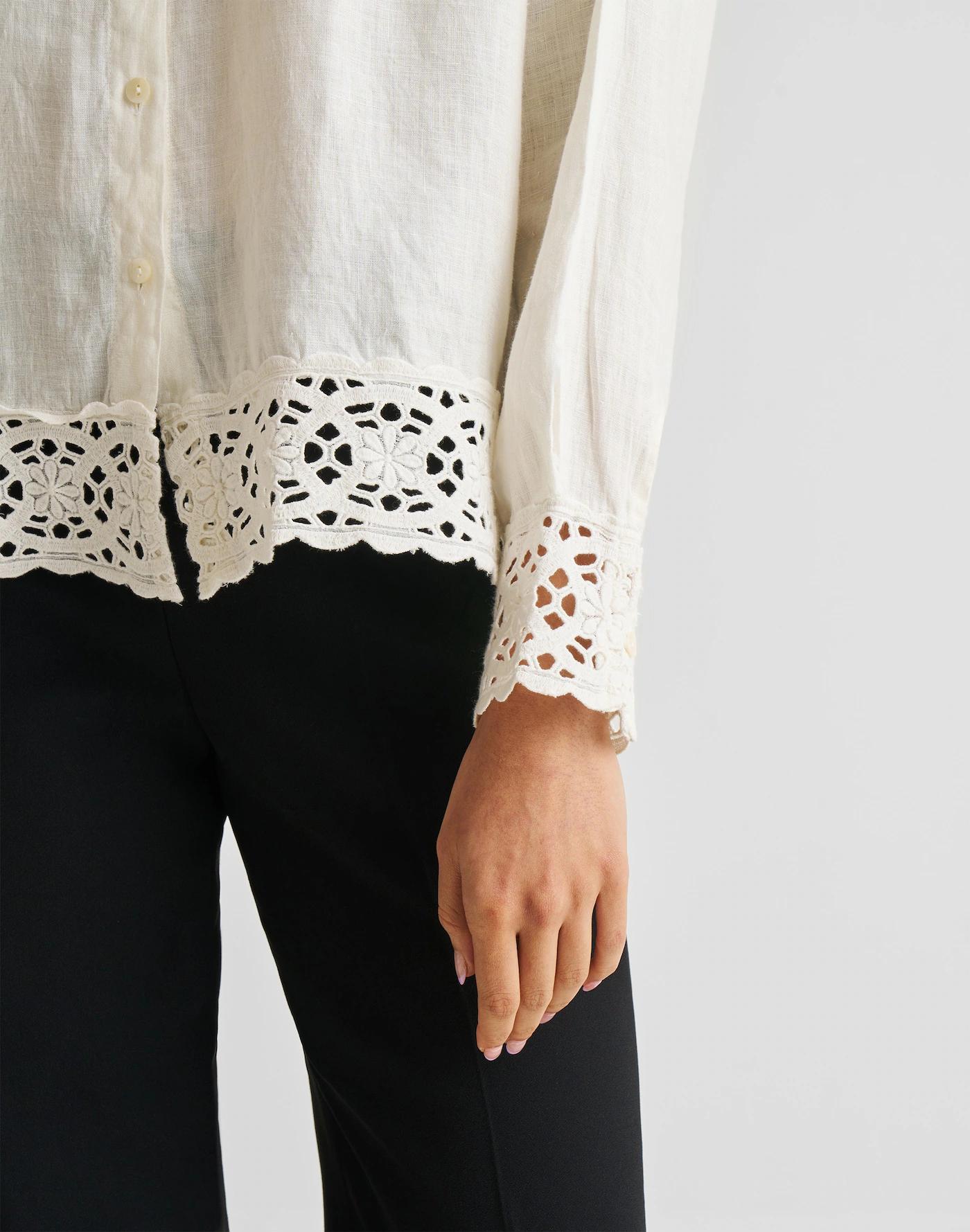 Reistor® Button-down with Embroidered Lace Shirt Product Image