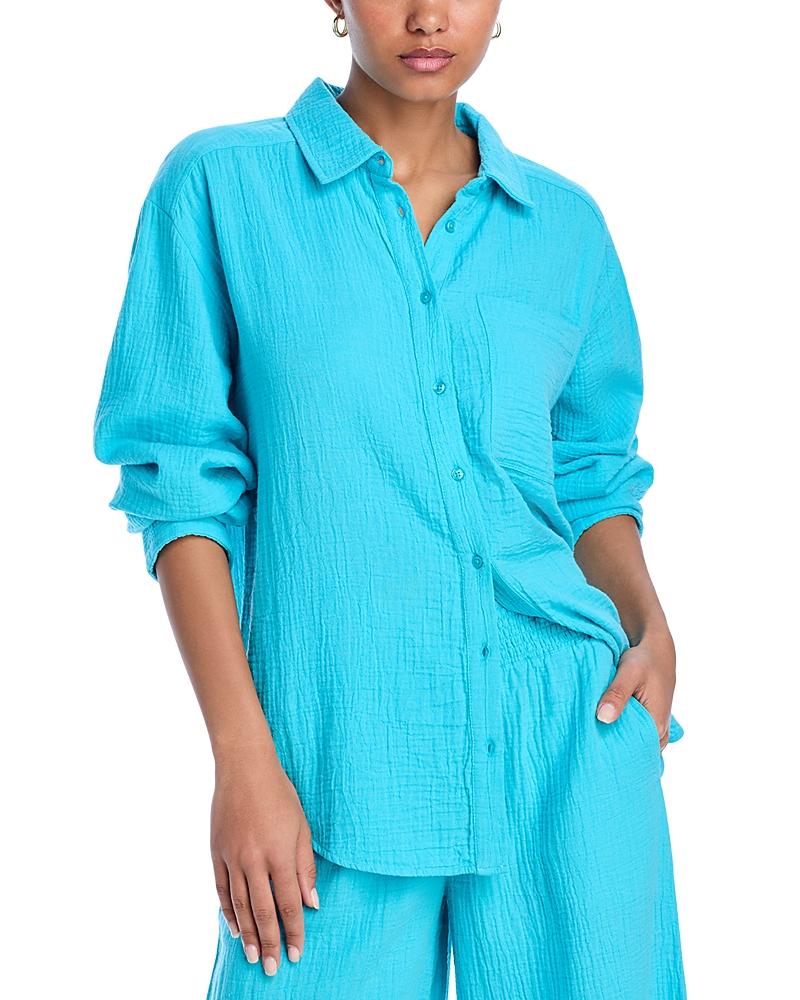 Echo Gauze Boyfriend Shirt Swim Cover-Up Product Image