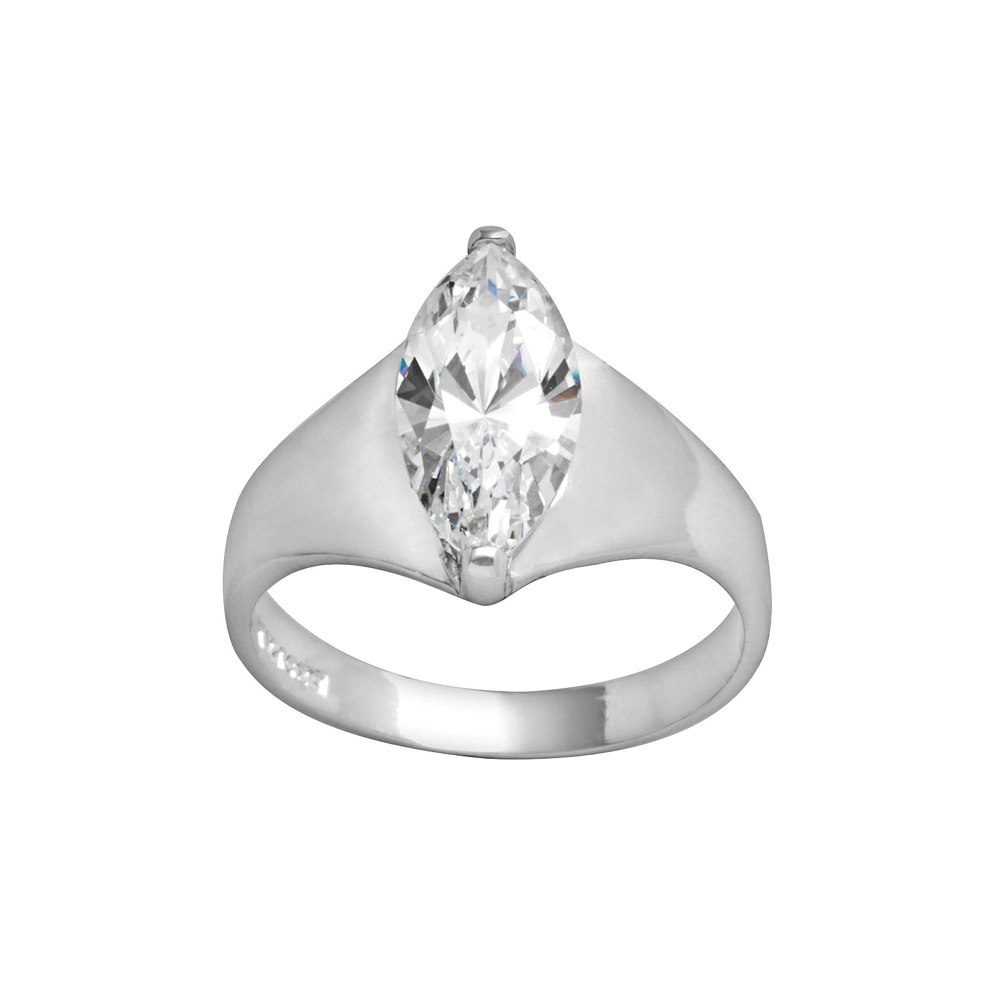 Traditions Jewelry Company Sterling Silver Marquise Cubic Zirconia Ring, Womens Product Image