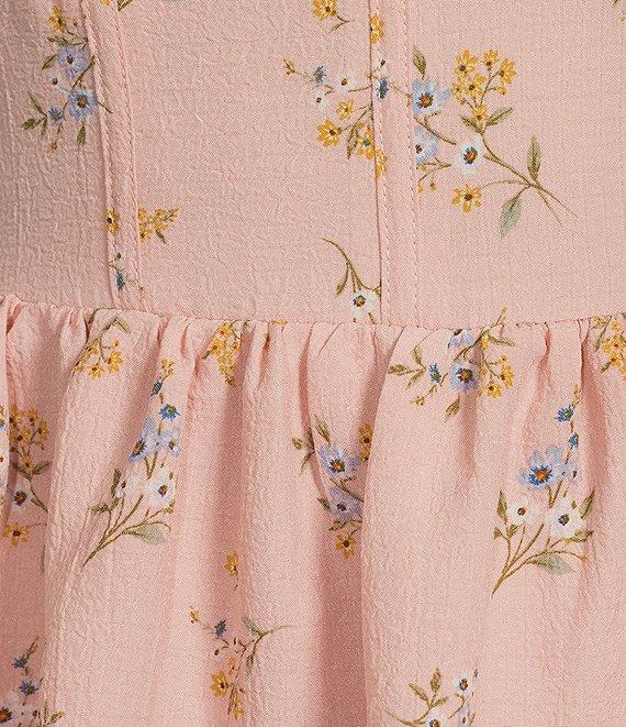 Allison & Kelly Sweetheart Neck Short Puff Sleeve Corset Tiered Dress Product Image