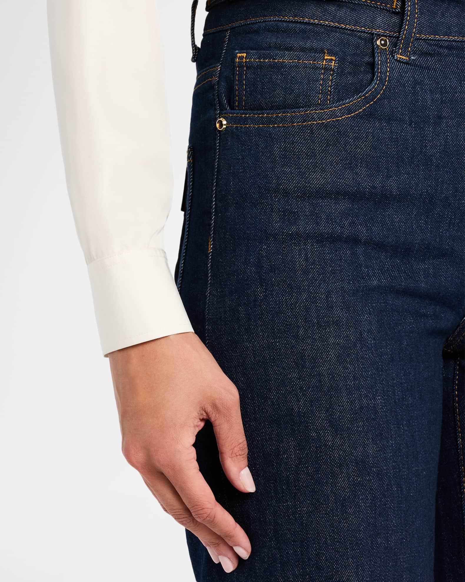 Sasha Wide-Leg Jeans with Embellished Waistband Product Image