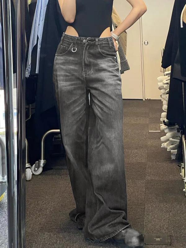 Vintage Black Wash Baggy Boyfriend Jeans Product Image