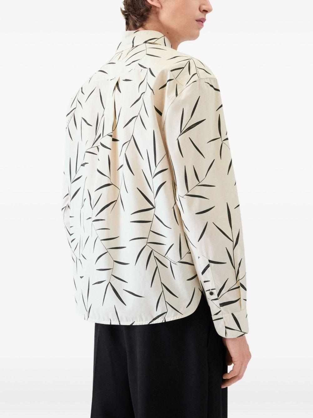 Le Simon ML leaf-print button-up shirt Product Image