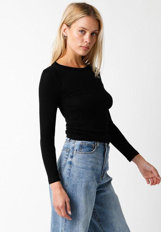 FINAL SALE Madelyn Rib Knit Long Sleeve Top Product Image