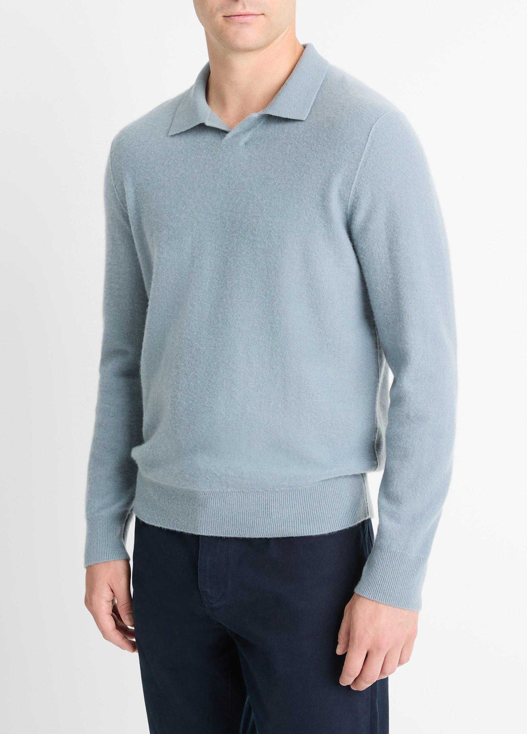 Plush Cashmere Johnny-Collar Polo Product Image