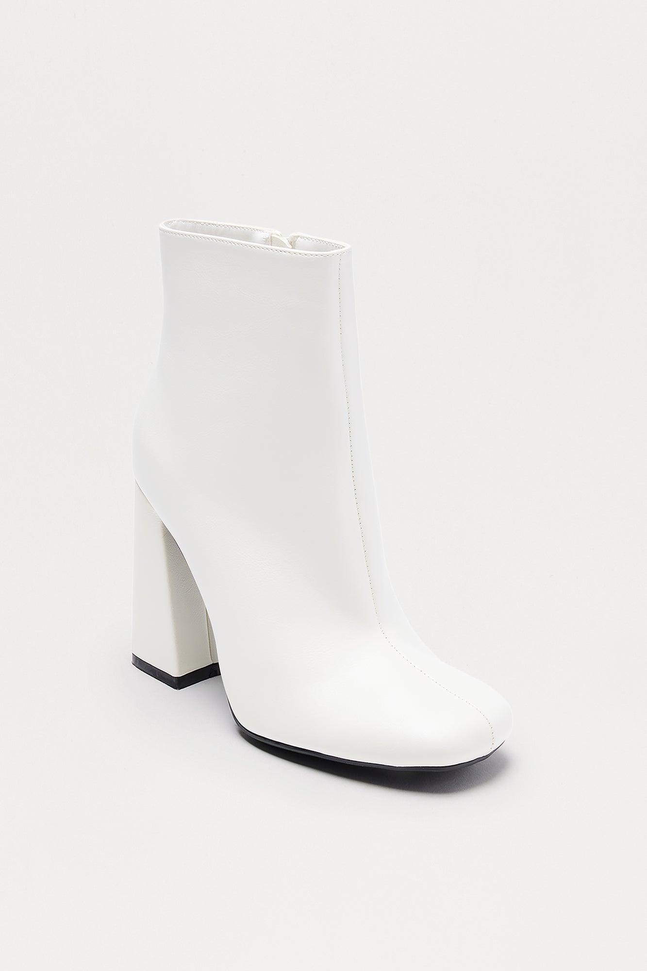 Jonas Block Heel Booties - White Female Product Image