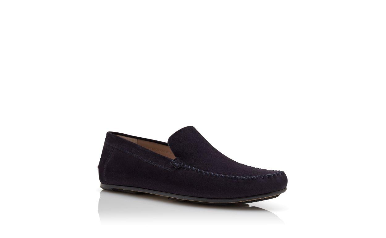 ALDER Navy Blue Suede Slippers Product Image
