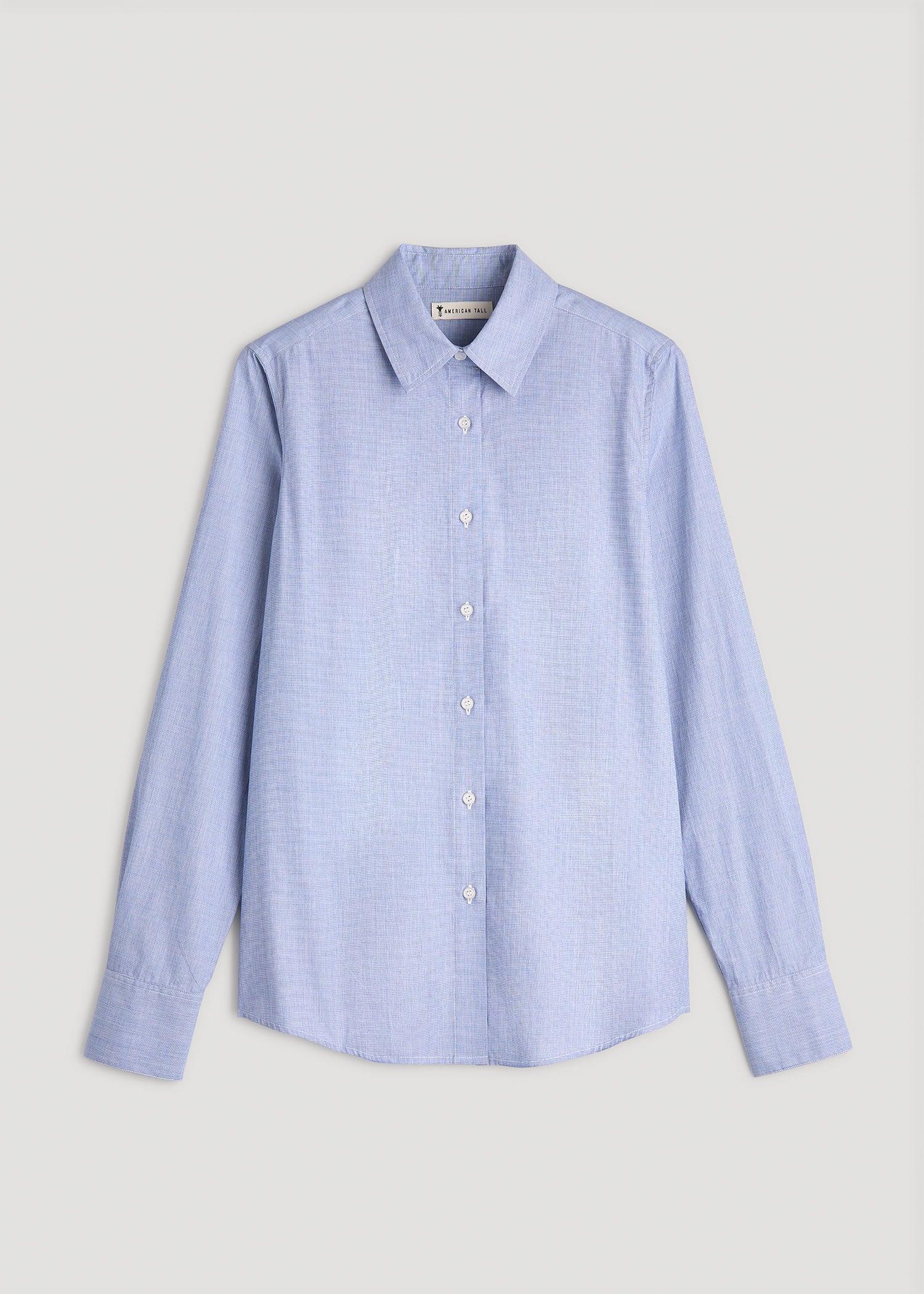 Regular Fit Dress Shirt for Tall Women in Chambray Blue Female Product Image