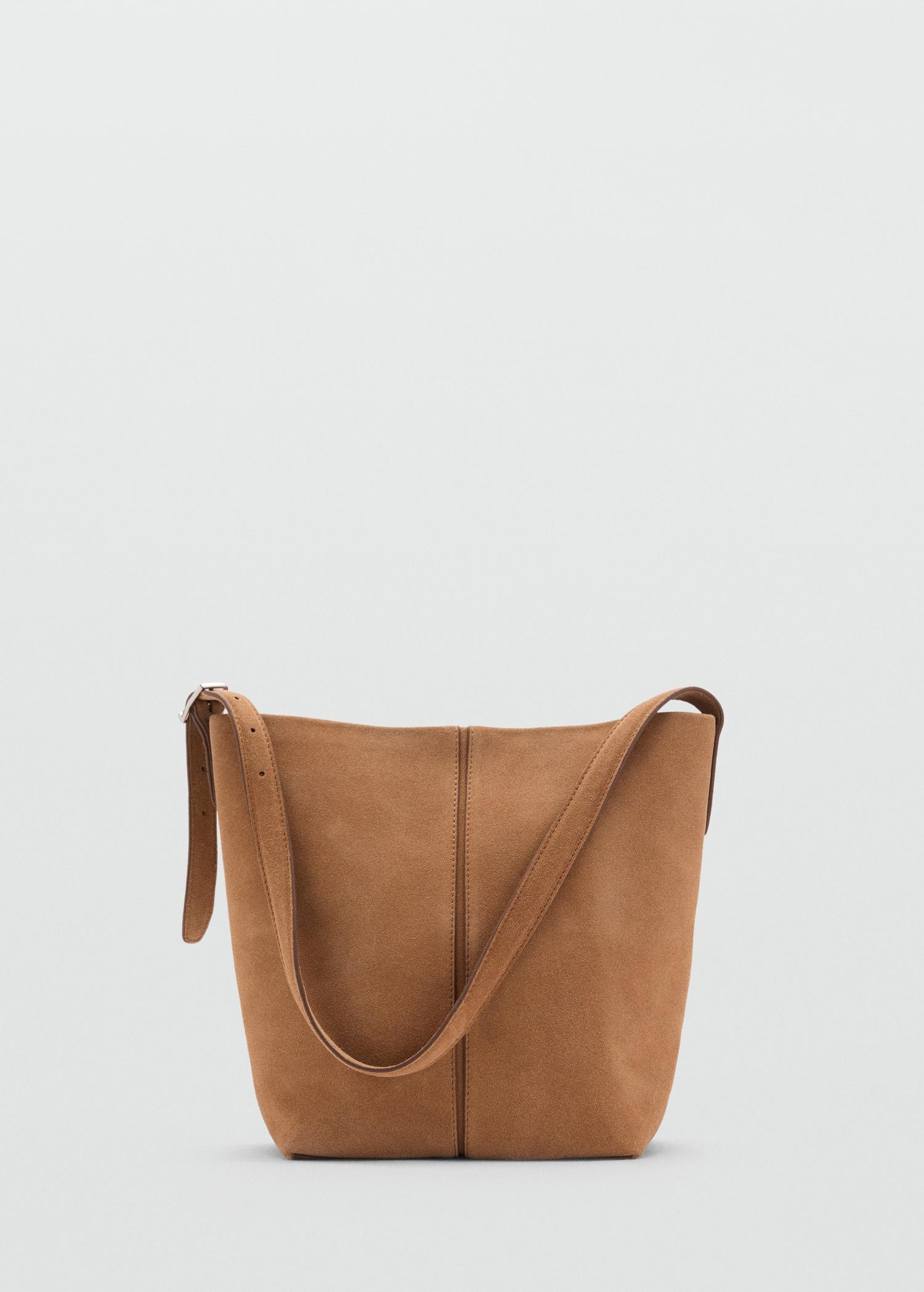 Leather bucket bag - Women | MANGO USA Product Image