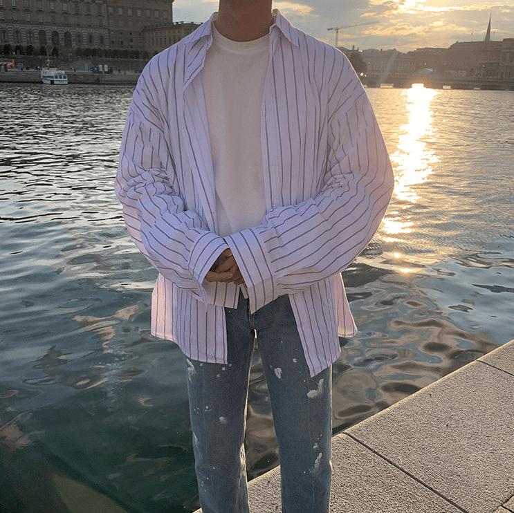 RT No. 2742 LOOSE STRIPE SHIRT Product Image