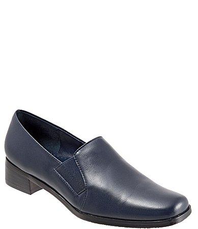 Trotters Ash Leather Slip-On Block Heel Loafers Product Image