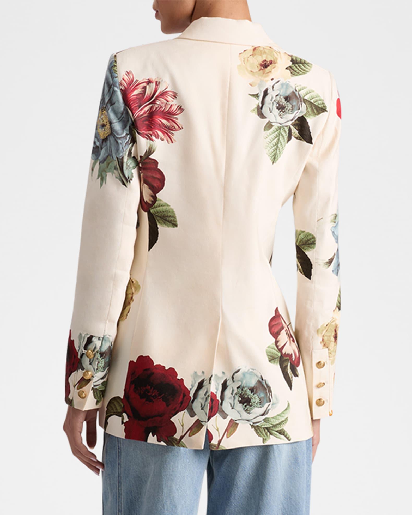 Breann Printed Linen-Blend Blazer Product Image
