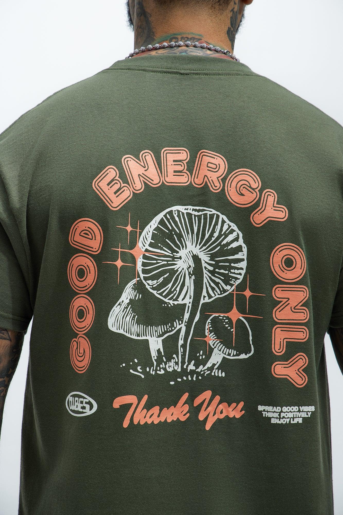 Good Energy Only Thank you Short Sleeve Tee - Green Product Image