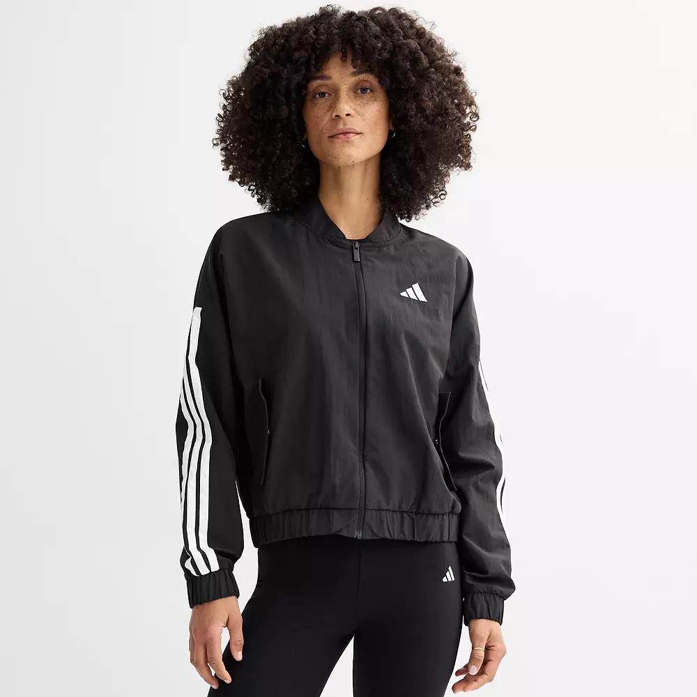 Women's adidas Essentials 3-Stripes Woven Bomber Sportswear Jacket,  Product Image