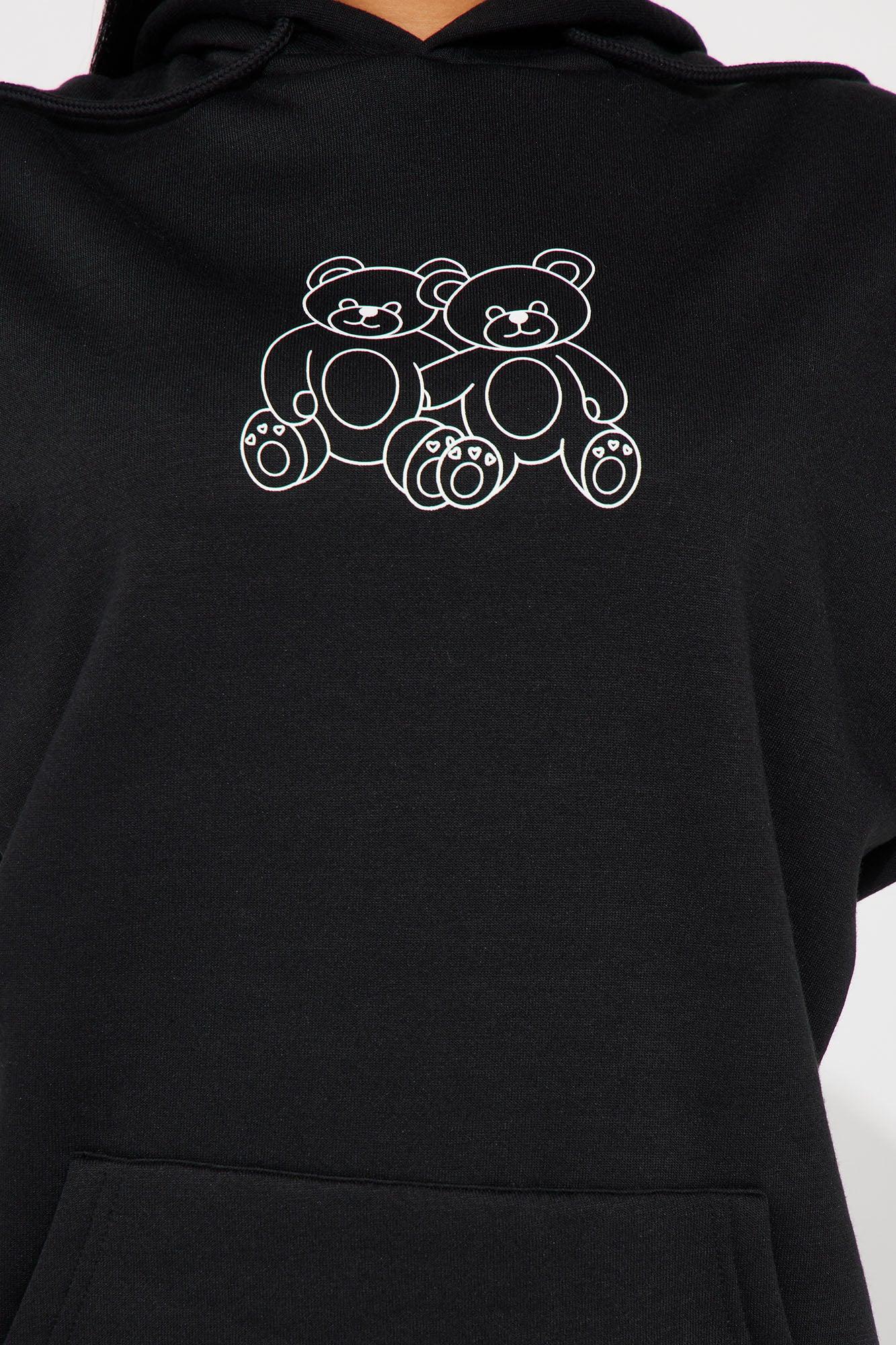 Cute As Can Be Hoodie Mini Dress - Black Product Image