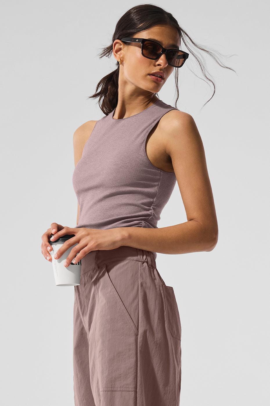 Ribbed En Pointe Tank - Mushroom Heather Product Image