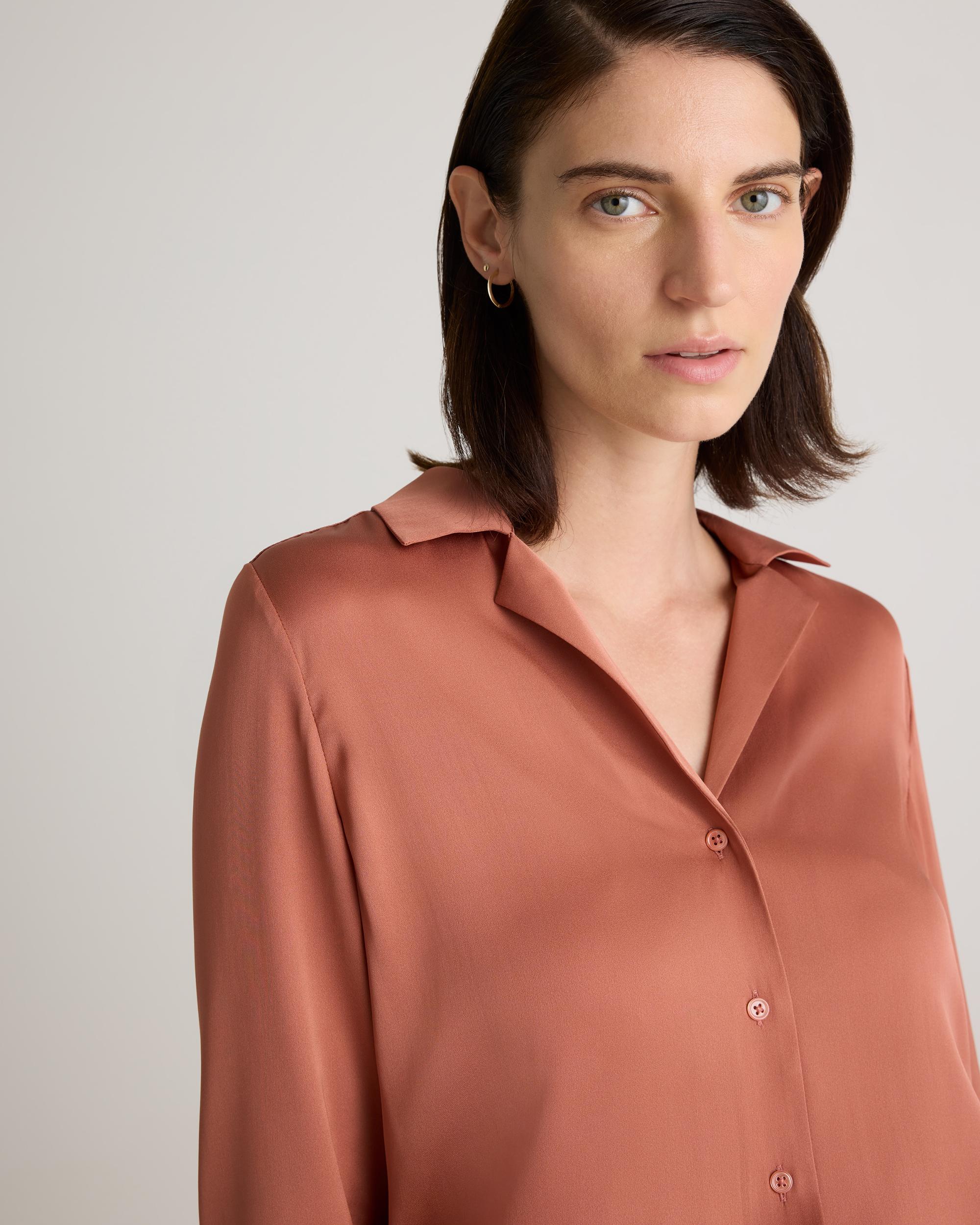 Quince | Women's Washable Stretch Silk Notch Collar Blouse Product Image