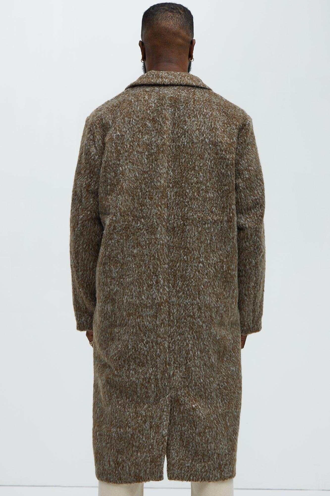 Been A Year Mohair Relaxed Long Coat - Brown Product Image