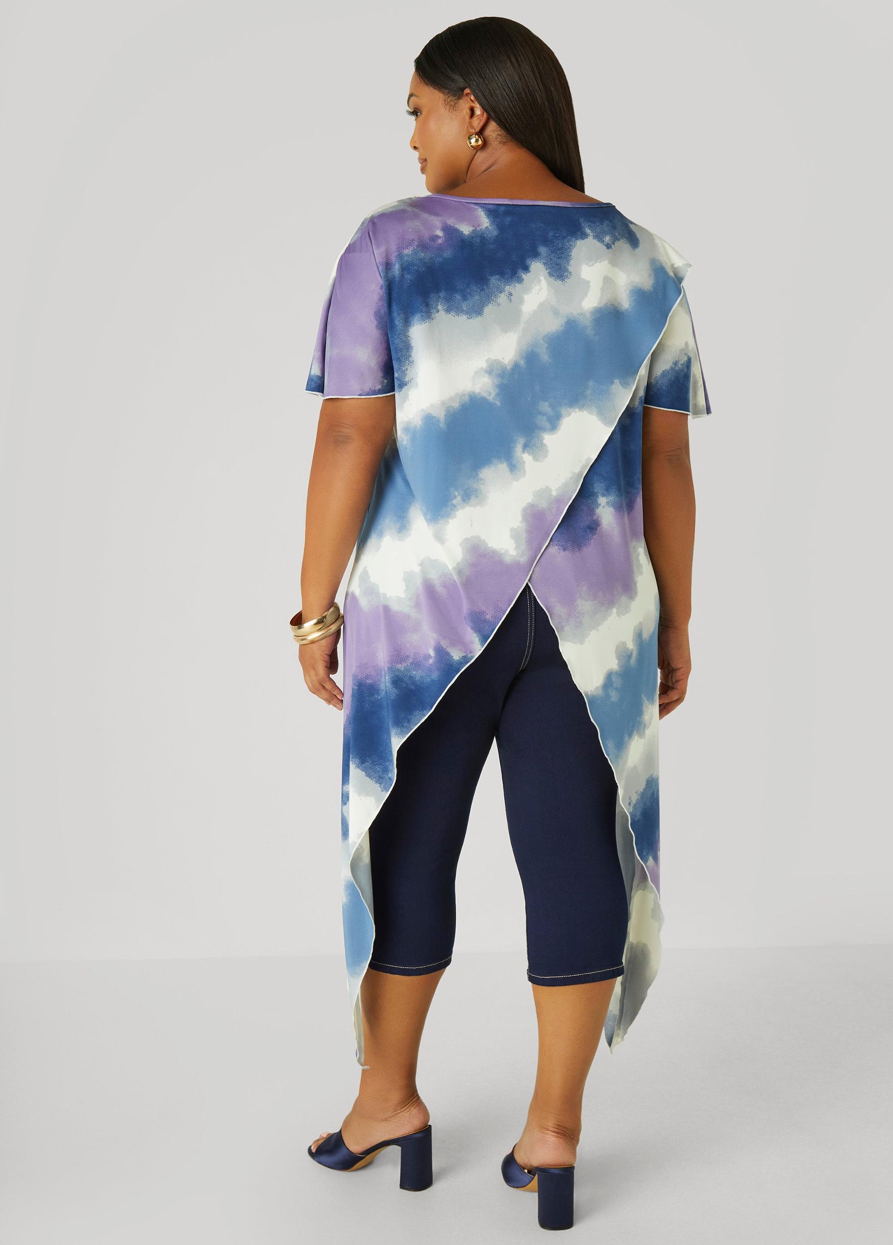Plus Size Tie Dyed Crisscross Top Ashley Stewart Product Image