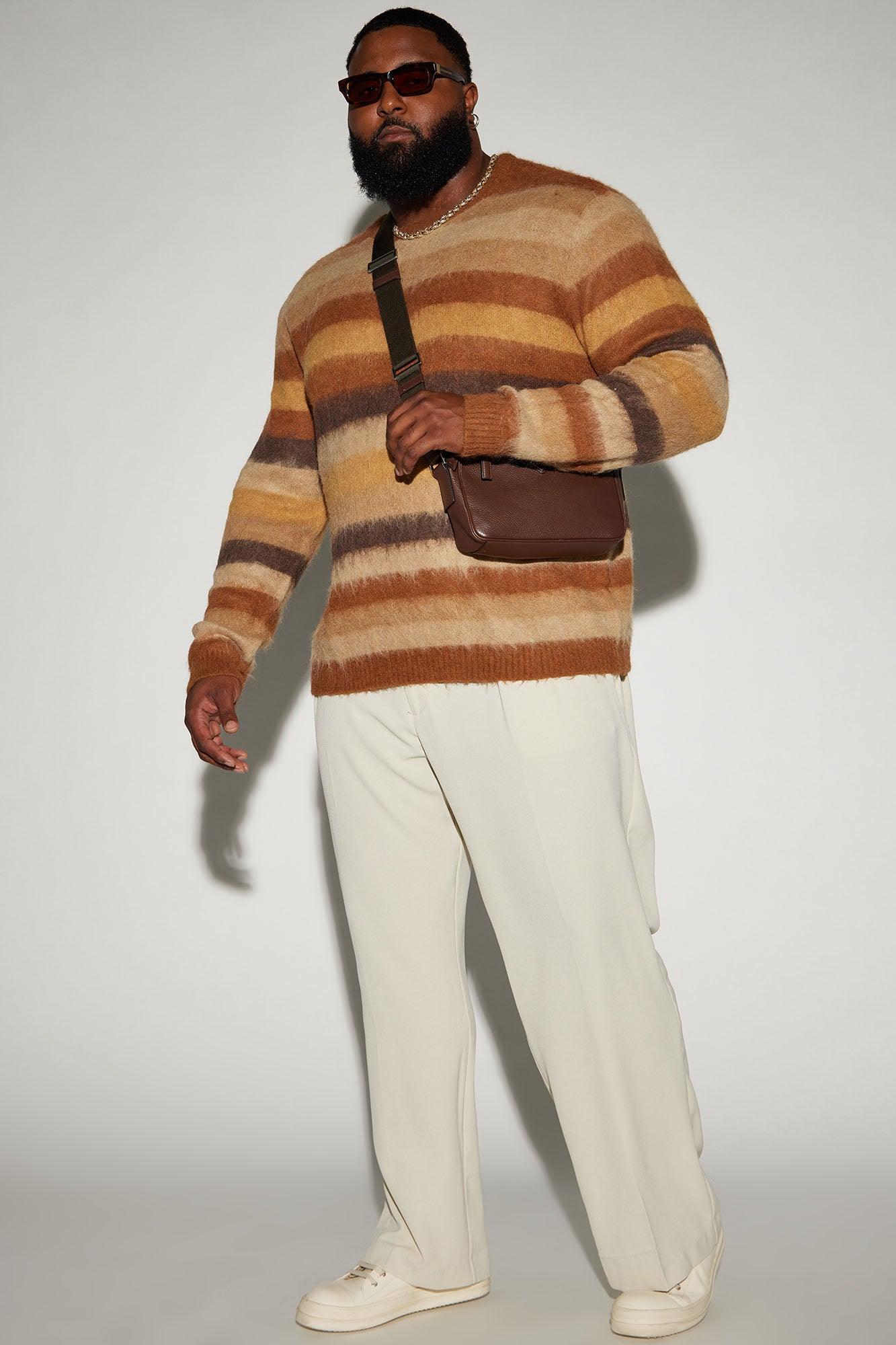 Mohair Crewneck - Brown Combo Product Image