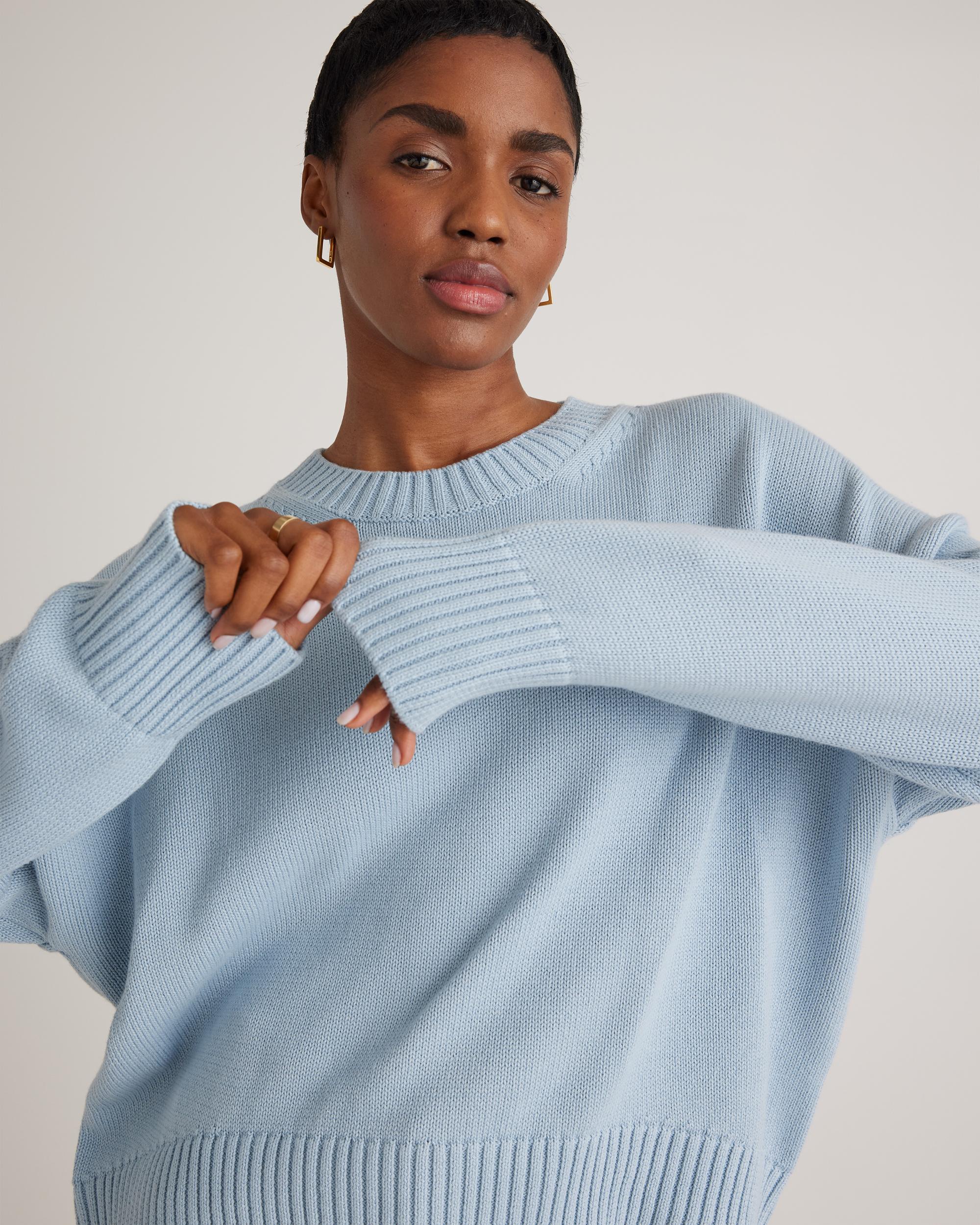 Quince | Women's Boyfriend Crew Sweater Size XS, Organic Cotton Product Image