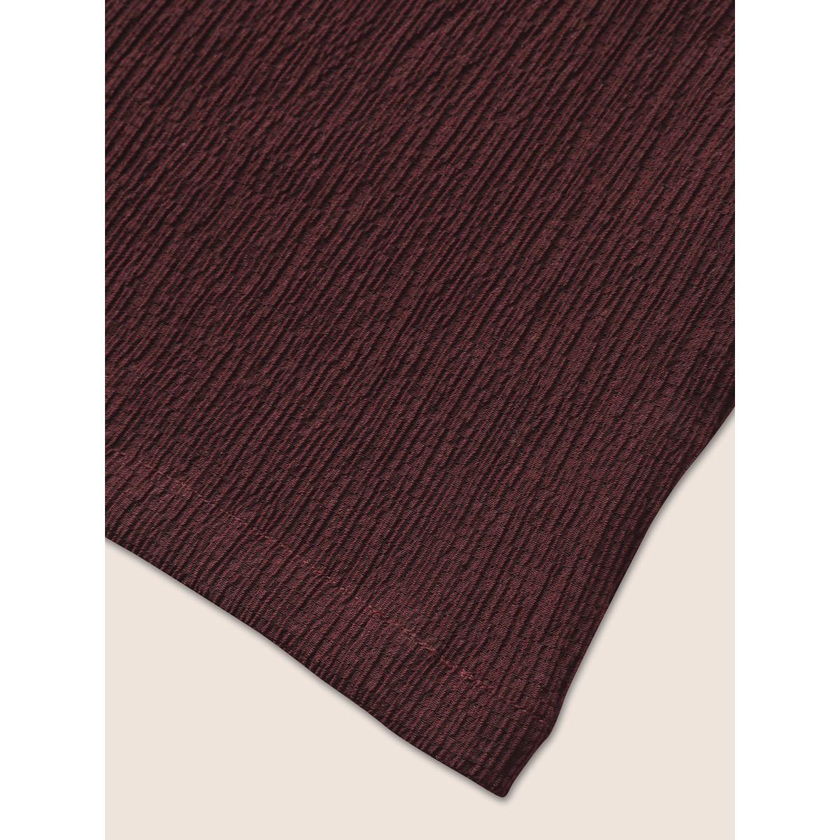 Plus Size Burgundy Plain Textured Patched Pocket Cami Jumpsuit Women Casual Sleeveless Non Everyday Loose Jumpsuits BloomChic 22-24/3X Product Image