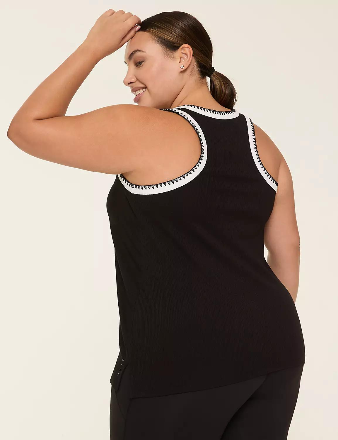 LIVI Ribbed Crochet-Detail Tank Product Image