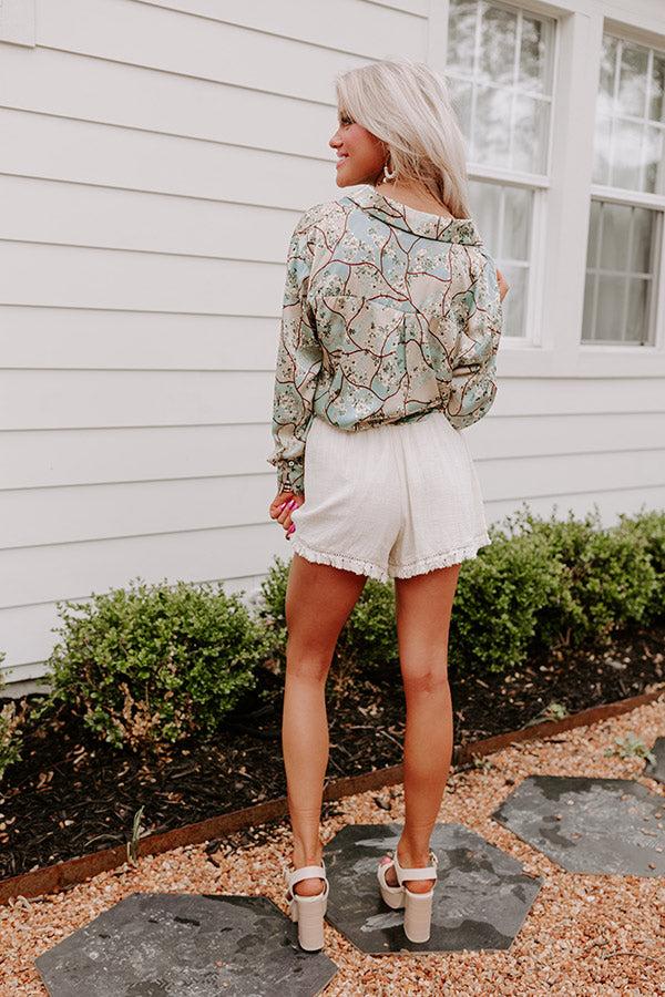 Yacht Or Not Shorts In Cream Product Image