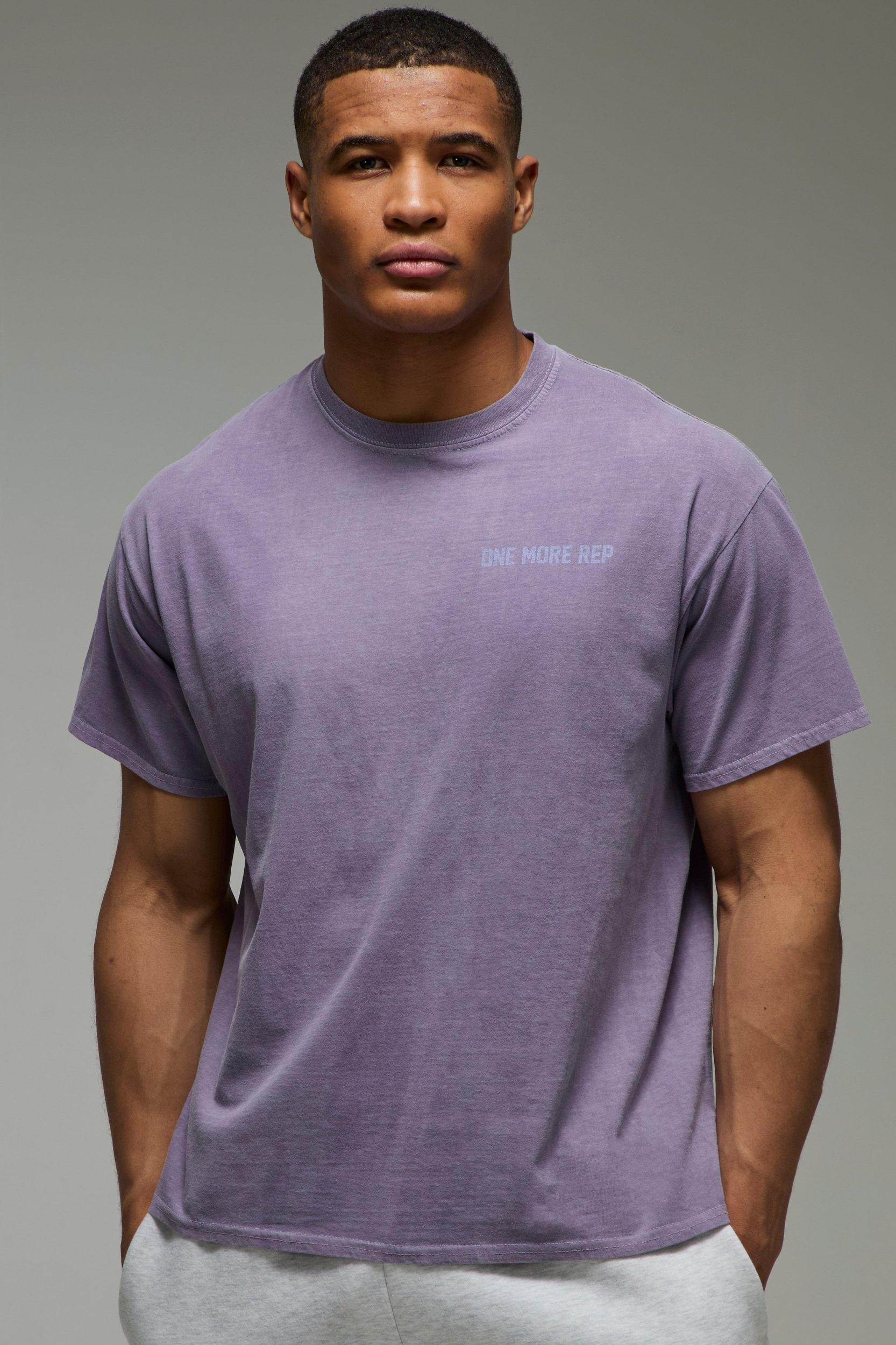 MAN Active Washed Oversized One More Rep T-Shirt | boohooMAN USA Product Image
