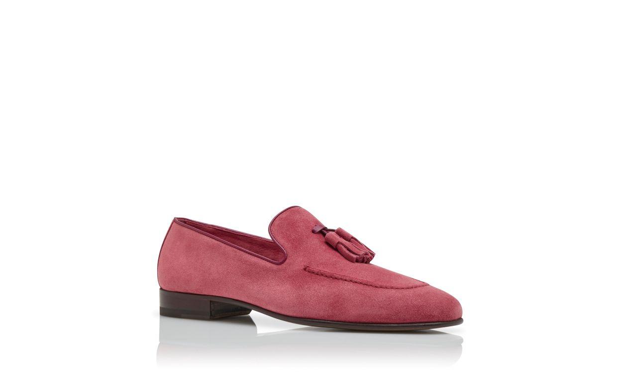 CHESTER Dark Pink Suede Loafers Product Image