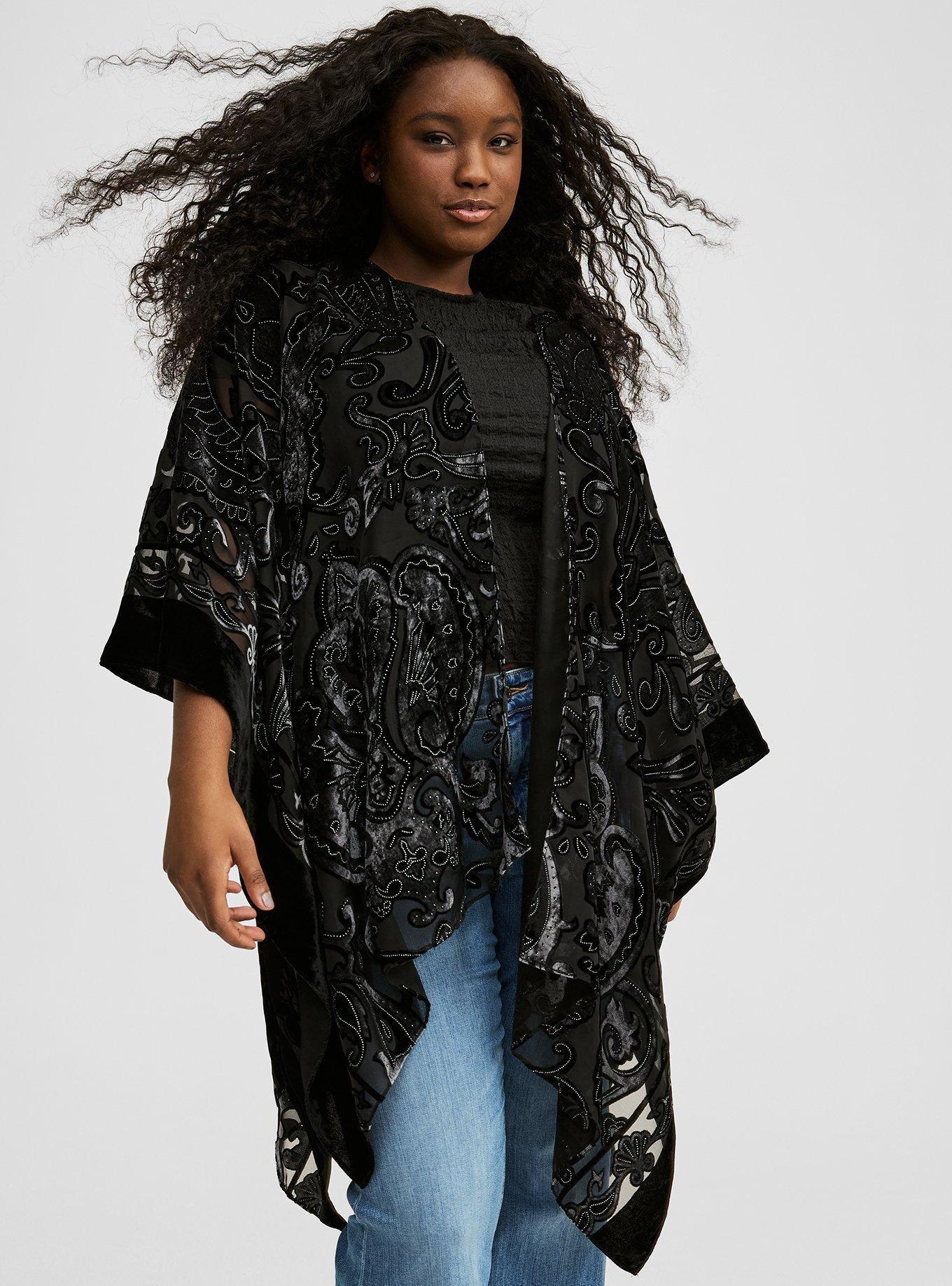 Embellished Burnout Ruana Product Image